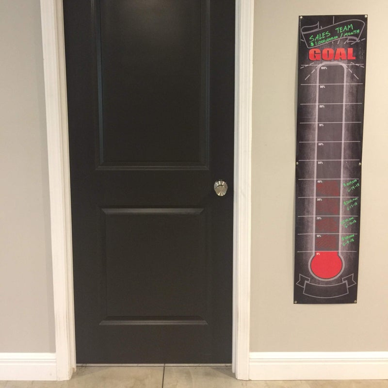 Wrapco Dry Erase Goal Setting Fundraising Thermometer Chart Chalk Board Look Goal Chart Temperature Poster for Office Classroom or Kids - Image 4